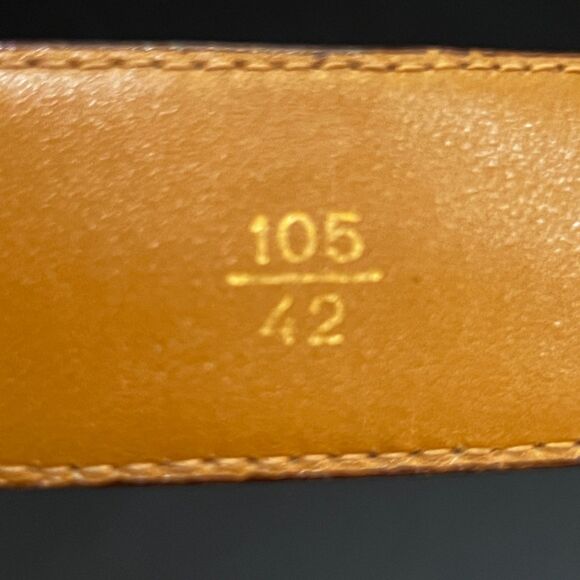 a. testoni Genuine Lezard Leather Brown Tan Belt Made in Italy - Men's Size 42 - Picture 8 of 8